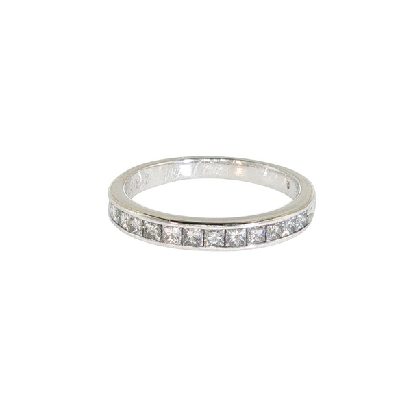 Estate 14kt White Gold Princess Cut Diamond 0.6ctw Channel Band