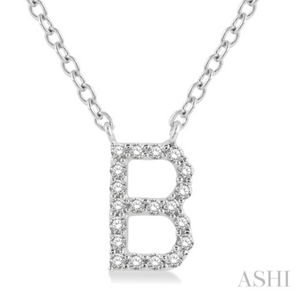 10K Gold "B" Diamond Initial Necklace