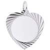 Sterling Silver Medium Faceted Heart Charm.