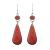 Sterling Sliver Spiny Oyster Coral Dangle Earrings