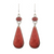 Sterling Sliver Spiny Oyster Coral Dangle Earrings