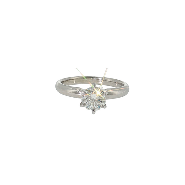 Estate 14kt White Gold Diamond Solitaire Engagement Ring .80ct I VS2 GIA 6157068743