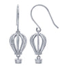 Sterling Silver 3-D Beaded Hot Air Balloon Earrings