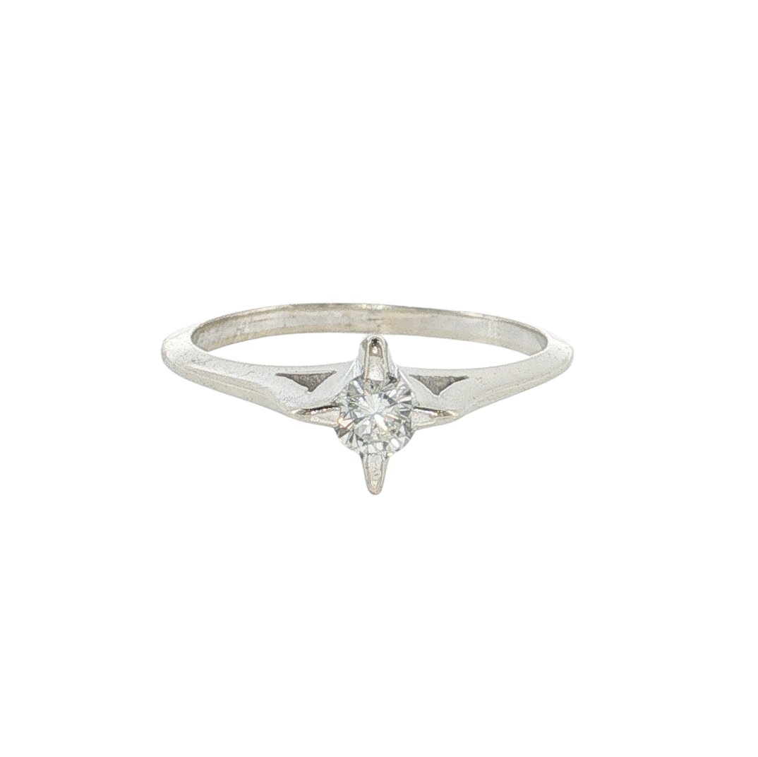 14KW STAR SOLITAIRE ER 0.25CTW SI+ H-I