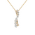 Estate 14kt Yellow Gold Moissanite Journey Pendant Twist Chain 20in