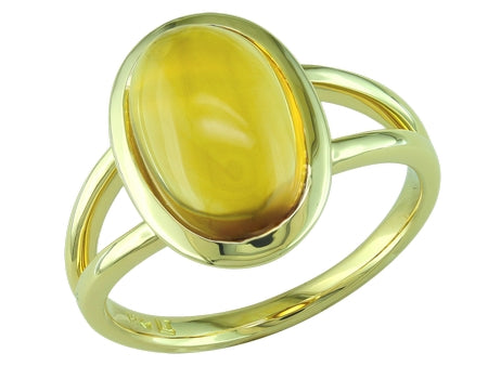 10K YG 3.60CT CABOCHON CITRINE