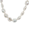 Sterling Sliver 12-13mm Semi Oval Coin Fresh Water Pearl Necklace 18in
