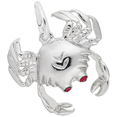 Sterling Silver Crabs with Stones Charm