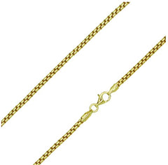 Stellari Sterling Silver 18K Yellow Gold Plate 2.7MM Rounded Box Chain 22"