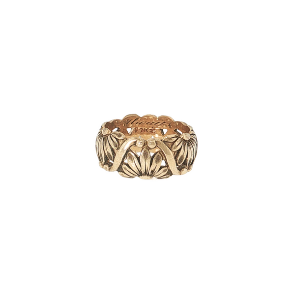 Estate 14kt Yellow Gold Vintage Daisy Band