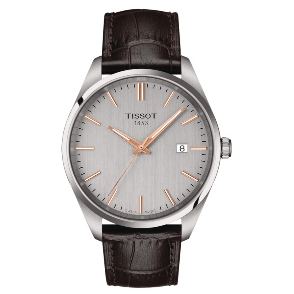 Tissot PR 100 40MM Watch Leather Strap with Rose Accents