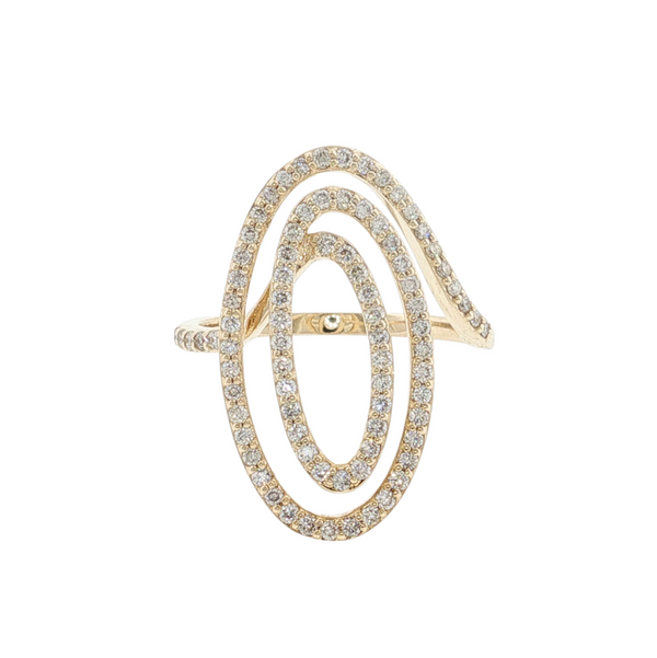 10kt Yellow Gold .58ctw Diamond Oval Spiral Ring