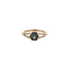 14K YG 1.24CT CREATED ALEXANDRITE .11CTW DIA RING