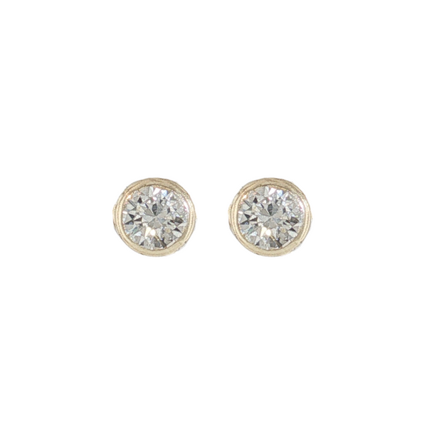 14K YG .80CTW H SI1 BEZEL STUDS
