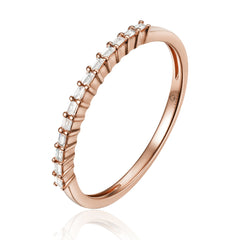14K Rose Gold Baguette Diamond Wedding Ring