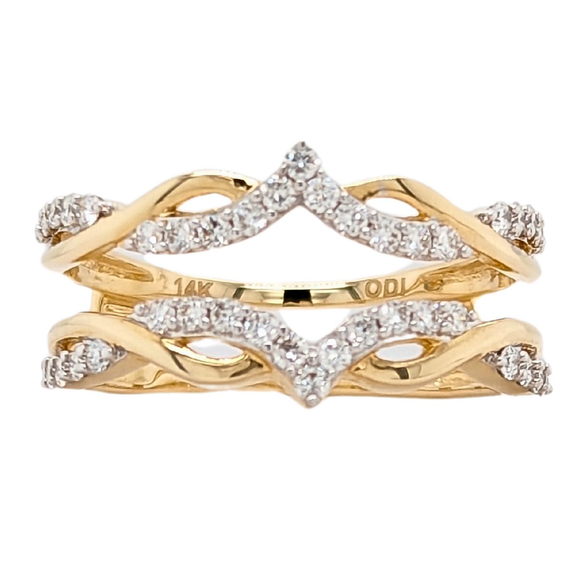 14K Gold 1/2CT Woven Diamond Ring Guard