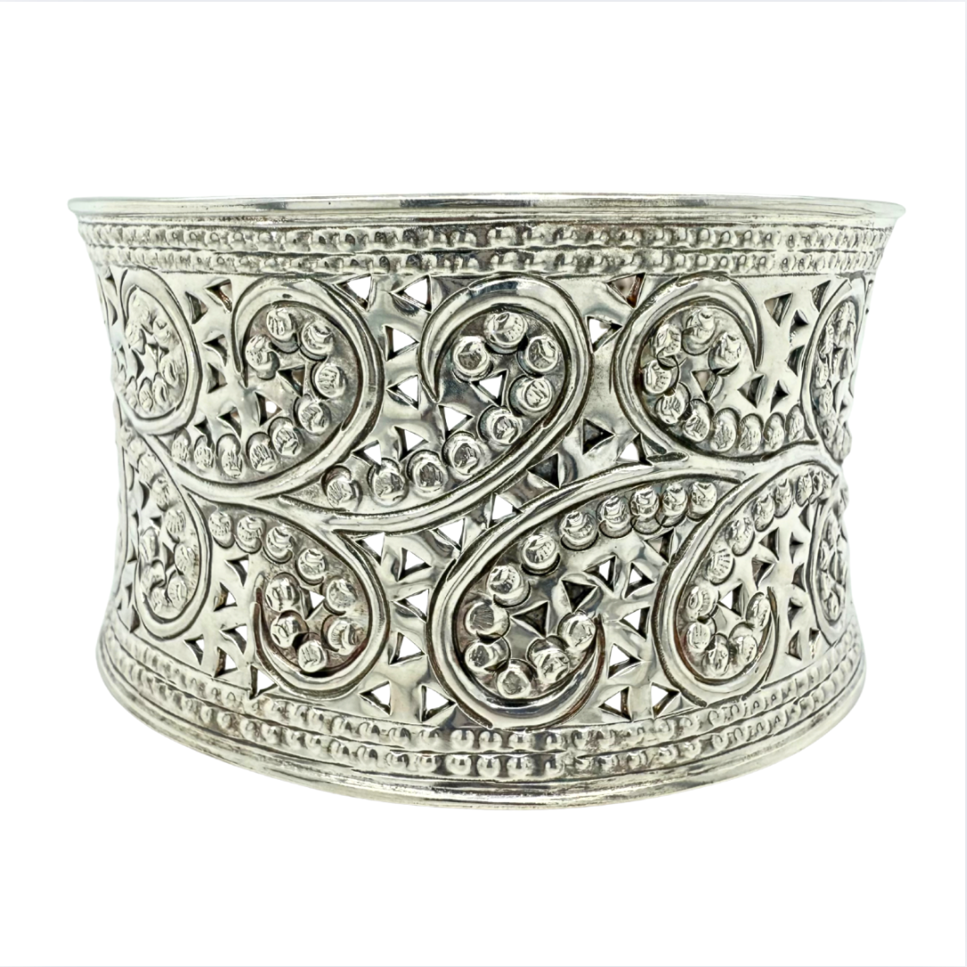 Estate Sterling Sliver Samuel B Intricate Cuff
