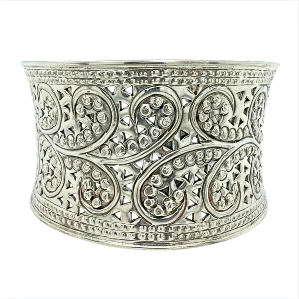 Estate Sterling Sliver Samuel B Intricate Cuff