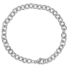 Sterling Silver Round Cable Link Bracelet 7"