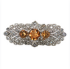 Estate Platinum 2ctw Citrine and .50ctw Diamond Slide Pendant