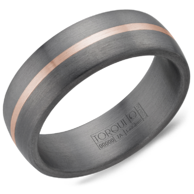 Men's Tantalum 7MM 14K Rose Gold Thick Sandpaper Ring Size 10