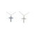 18K WG .33CTW DIA .40CTW SAPPHIRE REVERSIBLE CROSS ADJ CHAIN WITH CROSS DANGLE