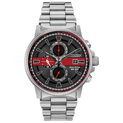 Citizen Eco Drive Thin Red Line Chronograph Watch CA0299-57E