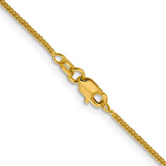 14K Yellow Gold .8MM Quadra Wheat Chain 24"