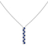 18kt White Gold .27ct Sapphire .09ctw Diamond Bar Adjustable Necklace