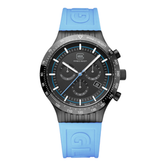 GLOCK GW-34-2-24 Black Case Light Blue Strap Watch