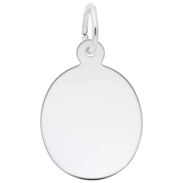 Sterling Silver Oval Disc Charm.