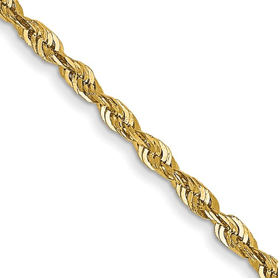 14K Yellow Gold Thick Semi-Solid Rope Chain