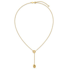 14K Yellow Gold Lariat Circle Necklace