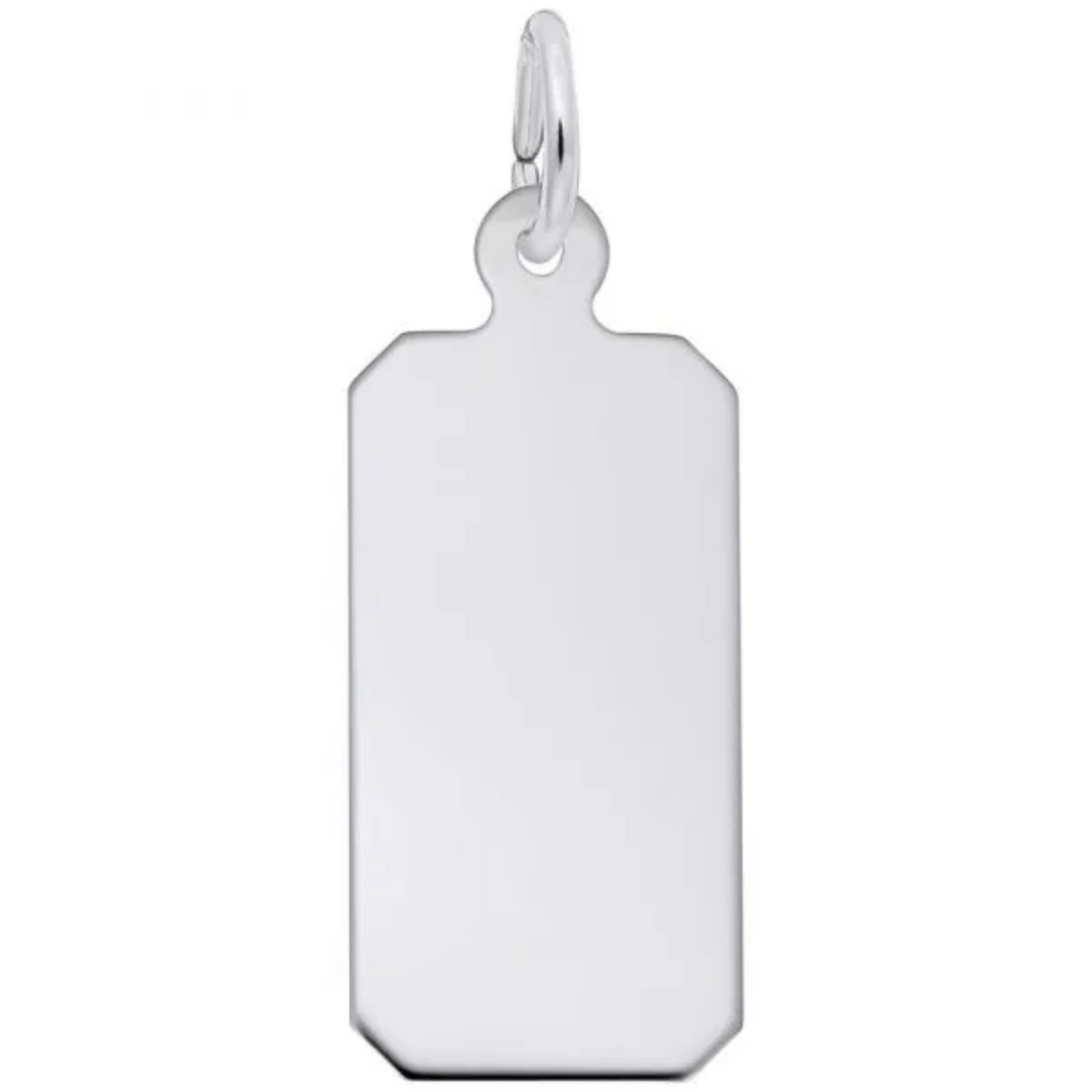 Sterling Silver Rectangle Dog Tag Charm