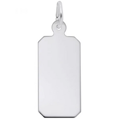 Sterling Silver Rectangle Dog Tag Charm