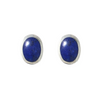 Sterling Sliver Oval Lapis Studs