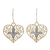 14kt Yellow Gold Filigree Heart French Wire Earrings