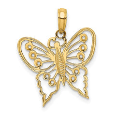 14K YG DIA CUT BUTTERFLY CHARM