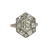 Estate Platinum 1.54ct Octagonal l VS2 1.33ctw French Cut OEC Filigree Ring