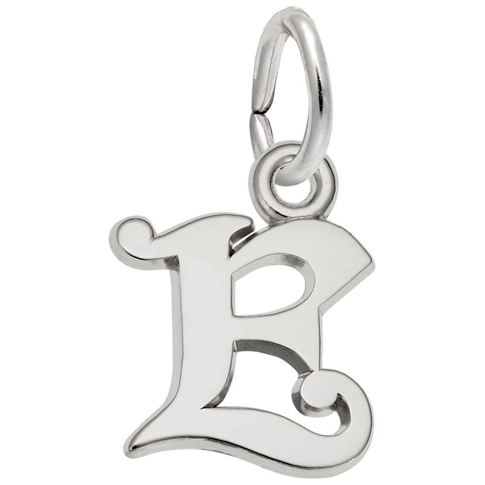 STERLING INITIAL E CHARM