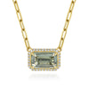 14K YG 7.16CT GREEN AMETHYST .