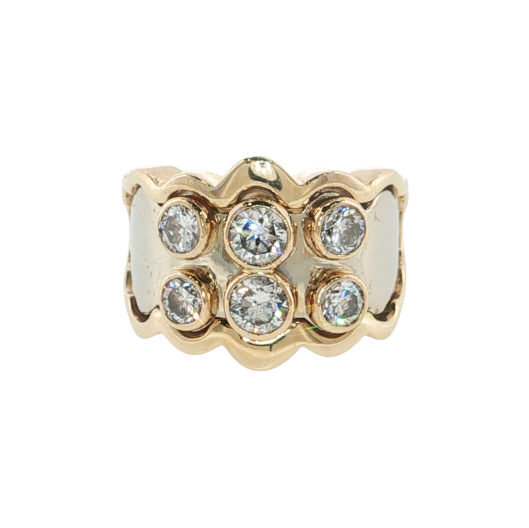 14K TT STATEMENT DIA 1.18CTW RING