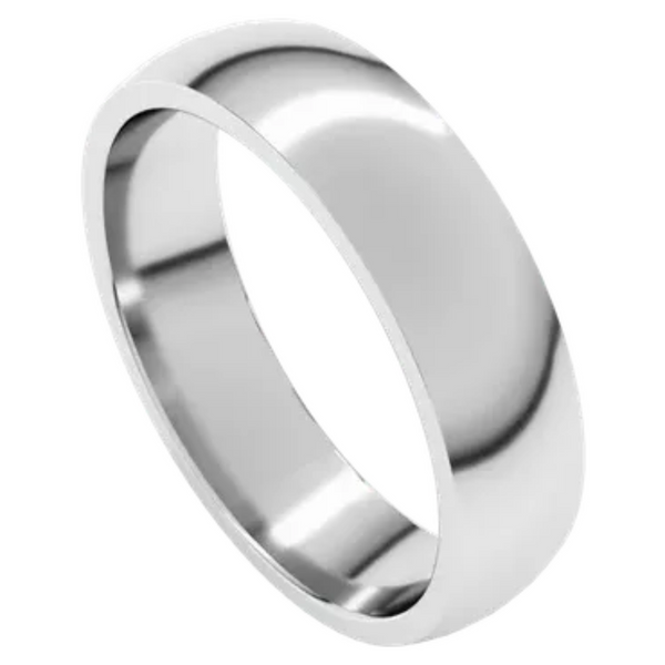 10K White Gold 5MM Men's Domed Band Size 10