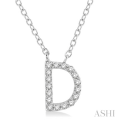 10K Gold "D" Diamond Initial Necklace