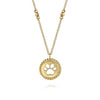 Bujukan 14K Yellow Gold Dog Paw Medallion Necklace