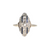 18KT TT ART DECO TRANS CUT DIA CENTER ROSE CUT DIAS SAPPHIRE RING