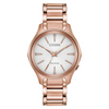 Citizen Eco Drive Rose Tone Watch with Silver Patterned Dial EM0593-56A