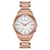 Citizen Eco Drive Rose Tone Watch with Silver Patterned Dial EM0593-56A