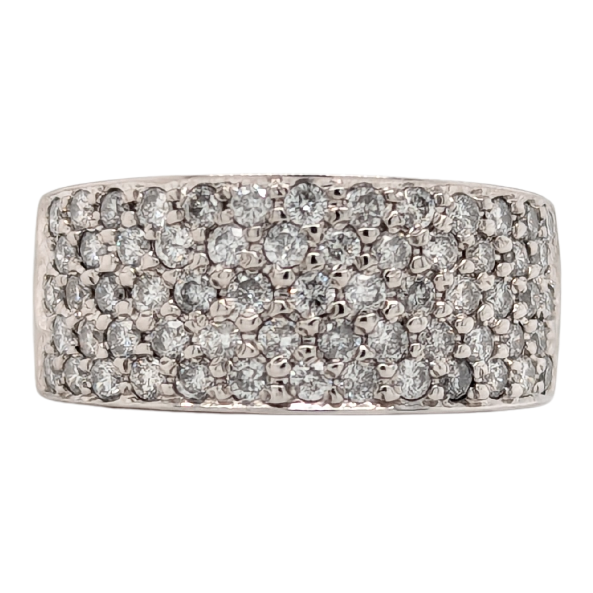 Estate: 14K White Gold 1CTW Diamond Pave Band