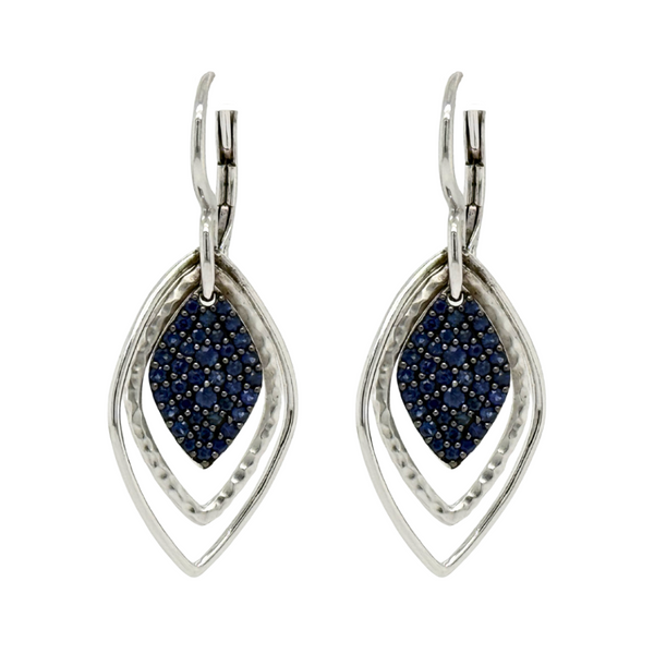 Estate Gabriel & Co Sterling Sliver Sapphire Teardrop Earrings S2728419